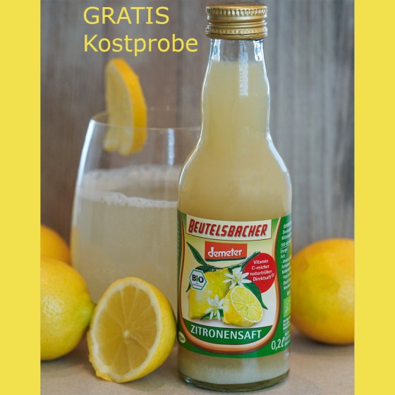 Saftkur Zitronensaft Gratisprobe HG gelb